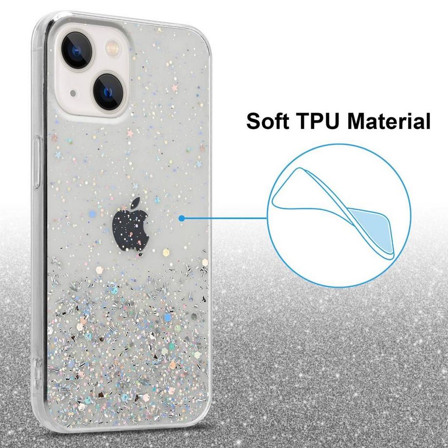 Cadorabo  Hülle für Apple iPhone 14 TPU Silikon mit funkelnden Glitter 