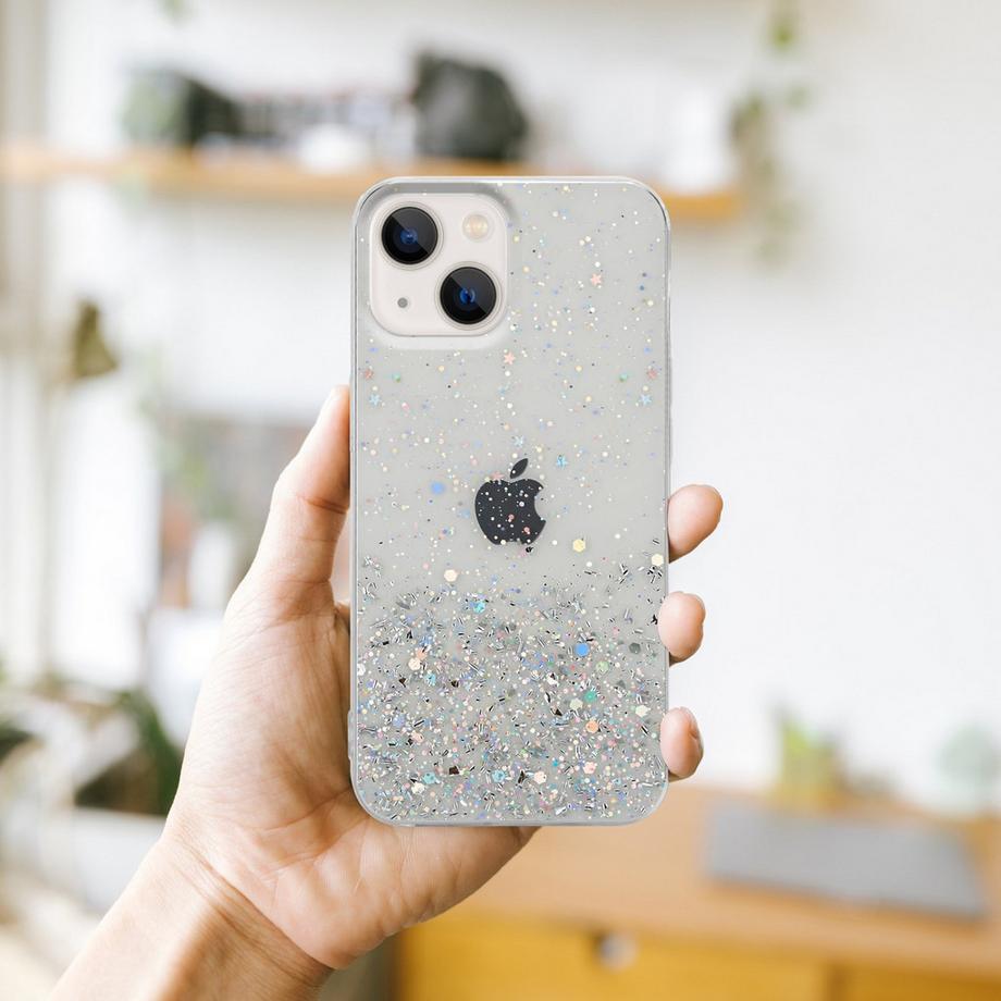 Cadorabo  Hülle für Apple iPhone 14 TPU Silikon mit funkelnden Glitter 