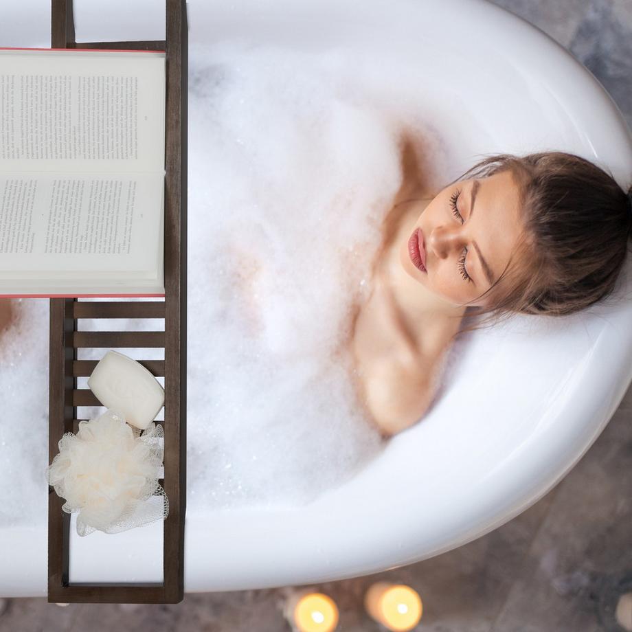 B2X Badezimmerregal aus dunkelbraunem Bambus  