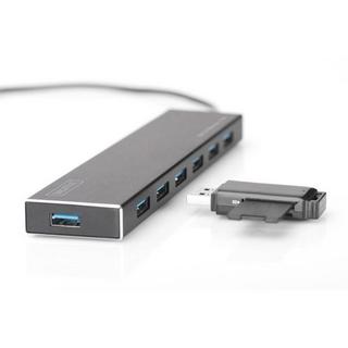 Digitus  USB 3 Hub, 7-port Inkl. 5V/3.5A Netzteil im Aluminium-Gehäuse 