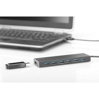 Digitus  USB 3 Hub, 7-port Inkl. 5V/3.5A Netzteil im Aluminium-Gehäuse 