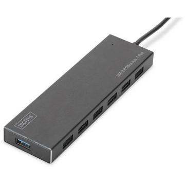 USB 3 Hub, 7-port Inkl. 5V/3.5A Netzteil im Aluminium-Gehäuse