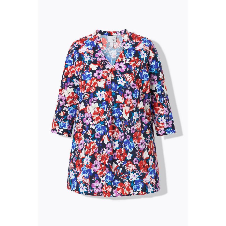 Ulla Popken Muster V-Ausschnitt 3/4 Arm Tunika  