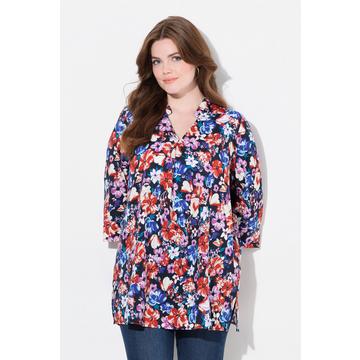 Tunica con fantasia, scollo a V e maniche a 3/4