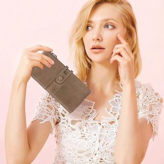 Only-bags.store Portafoglio Vintage in Pelle Protezione RFID 13 Scomparti per Carte Scomparto Telefono  