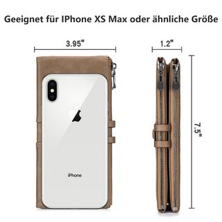 Only-bags.store Portafoglio Vintage in Pelle Protezione RFID 13 Scomparti per Carte Scomparto Telefono  