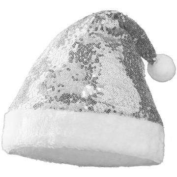 Weihnachtsmütze mit silbernen Pailletten