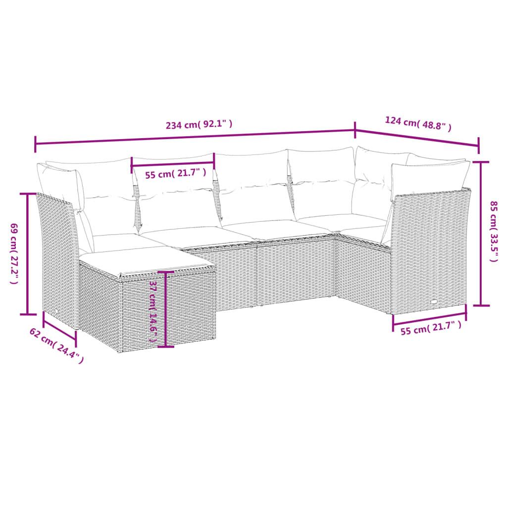 VidaXL set divano da giardino Polirattan  