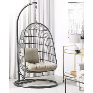 Beliani Fauteuil suspendu avec support en Tissu Boho ALLERA  