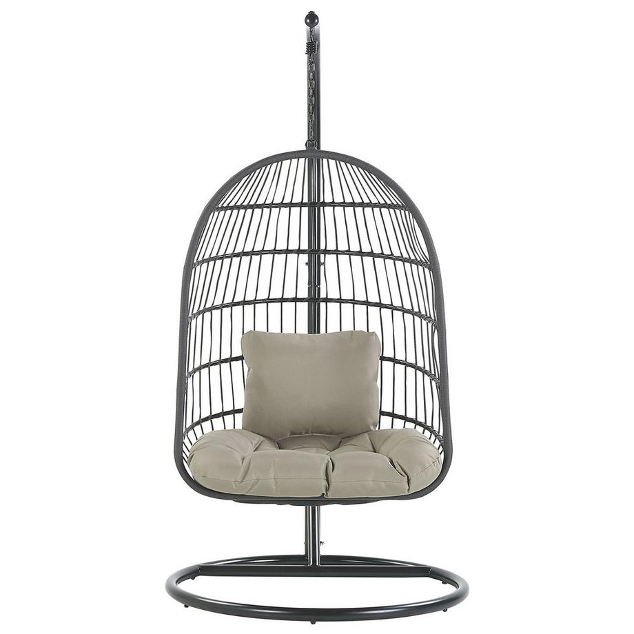 Beliani Poltrona sospesa con supporto da pavimento en Tessuto Boho ALLERA  