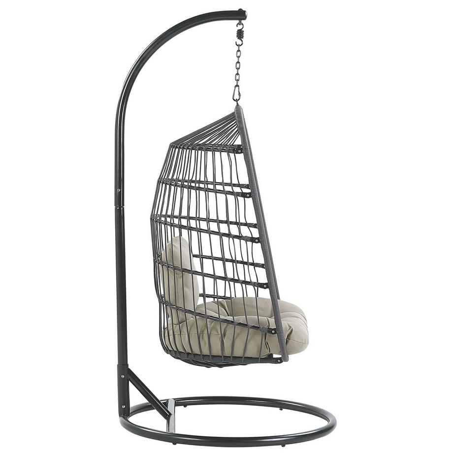 Beliani Poltrona sospesa con supporto da pavimento en Tessuto Boho ALLERA  