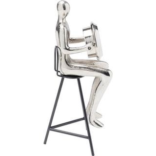 KARE Design Tischuhr Sitting Man silber 12x31  