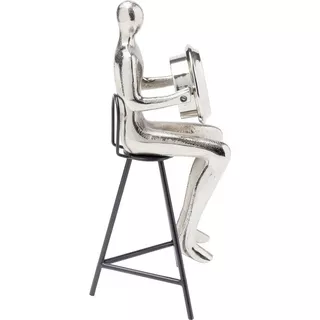 KARE Design Tischuhr Sitting Man silber 12x31  
