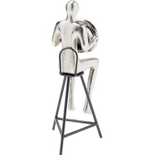 KARE Design Tischuhr Sitting Man silber 12x31  