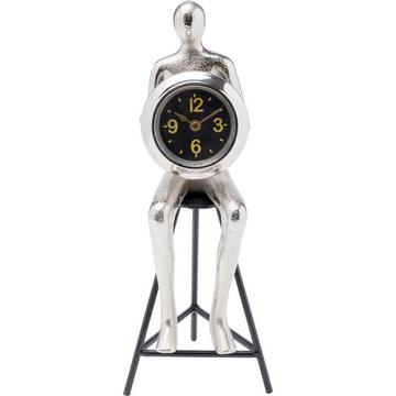 Horloge de table Homme assis argent 12x31