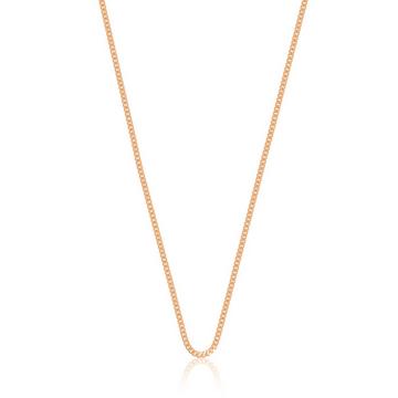 Collier gourmette or rose 750, 1.7mm, 45cm