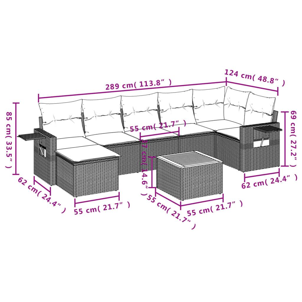 VidaXL Ensemble de canapés de jardin rotin synthétique  