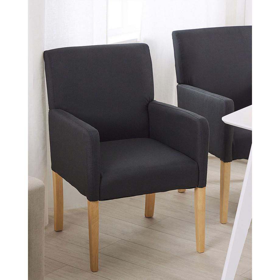 Beliani Chaise de salle à manger en Tissu Rétro ROCKEFELLER  