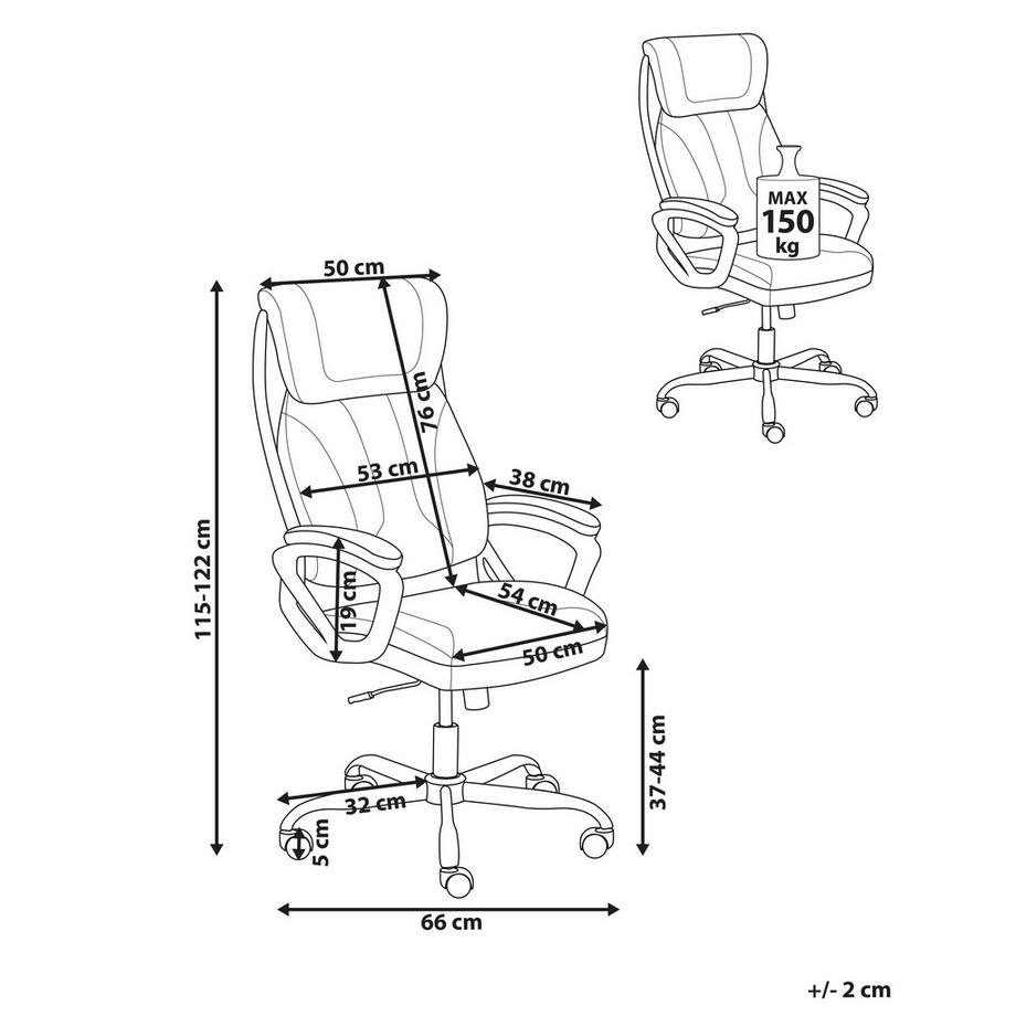 Beliani Fauteuil de bureau en Cuir PU  PROUD  