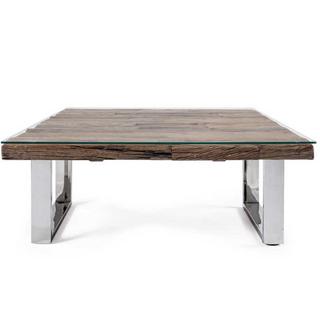 mutoni Table basse avec verre Stanton 100x100  