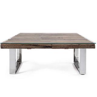 mutoni Table basse avec verre Stanton 100x100  