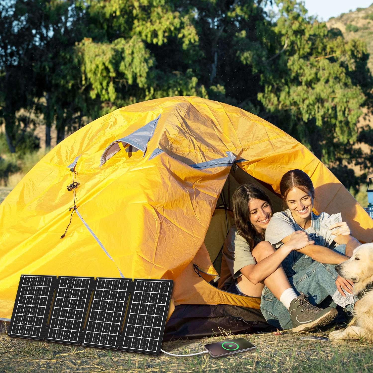 LogiLink  Panneau solaire pliable avec chargeur USB 1x USB-C, 1x USB-A 15W 