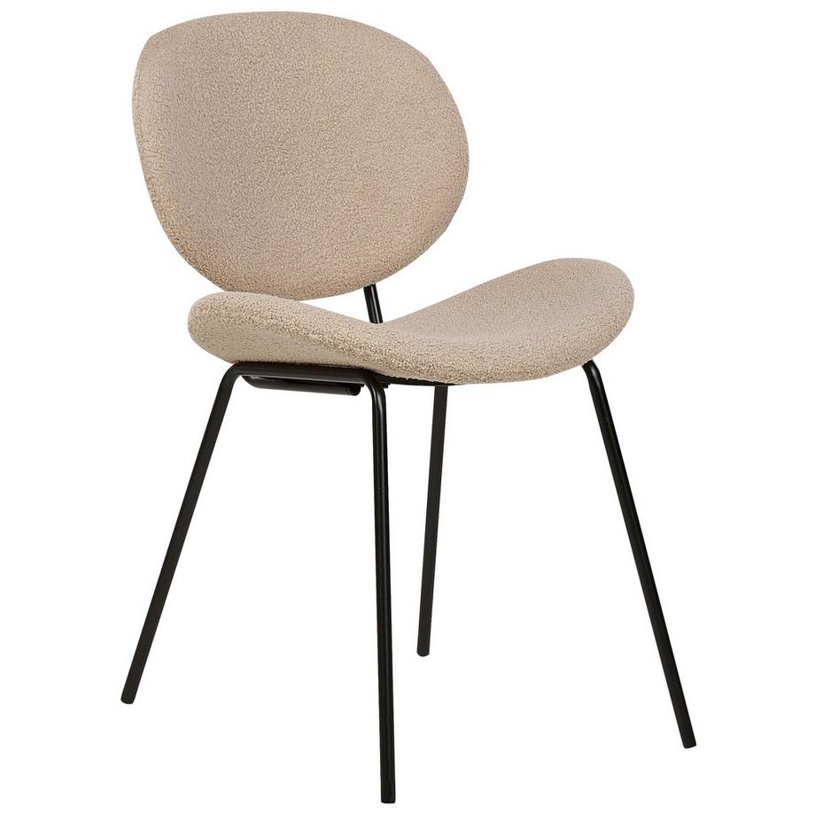 Beliani Esszimmerstuhl 2er Set aus Bouclé Klassisch LUANA  