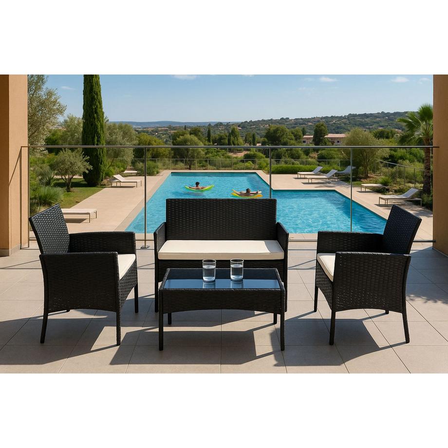 Northio Set giardino Tavolo Panchina Poltrona  