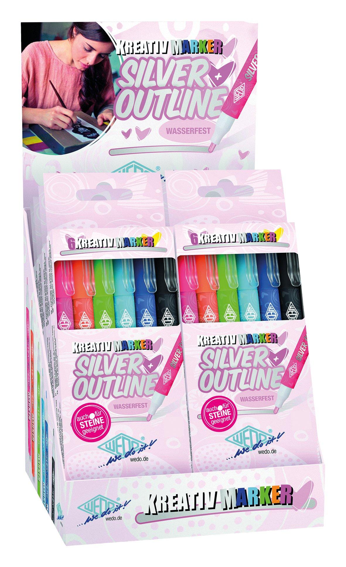 WEDO Wedo Silver Outline evidenziatore 6 pz Arancione  