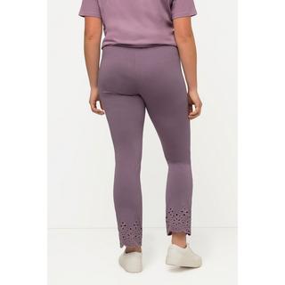 Ulla Popken  Leggings di jersey in cotone biologico con pizzo ricamato 