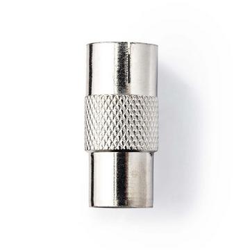 Adattatore Satellite e Antenna | IEC (Coax) Maschio | IEC (Coax) Femmina | Nichelato | 75 Ohm | Dritto | Metallo | Argento | 1 pz. | Blister