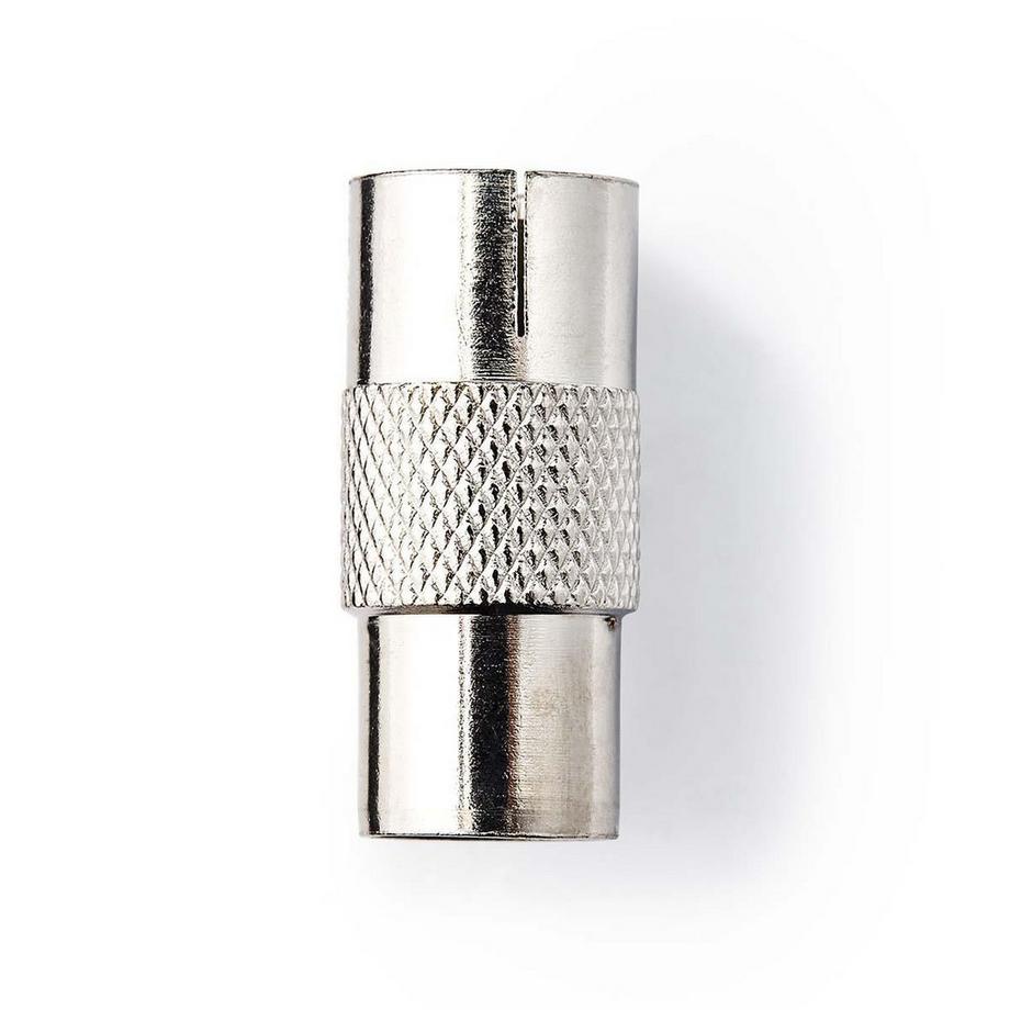 Adaptateur Satellite & Antenne | IEC (Coax) Mâle | IEC (Coax) Femelle | Nickelé | 75 Ohm | Droit | Métal | Argent | 1 pc. | Blister