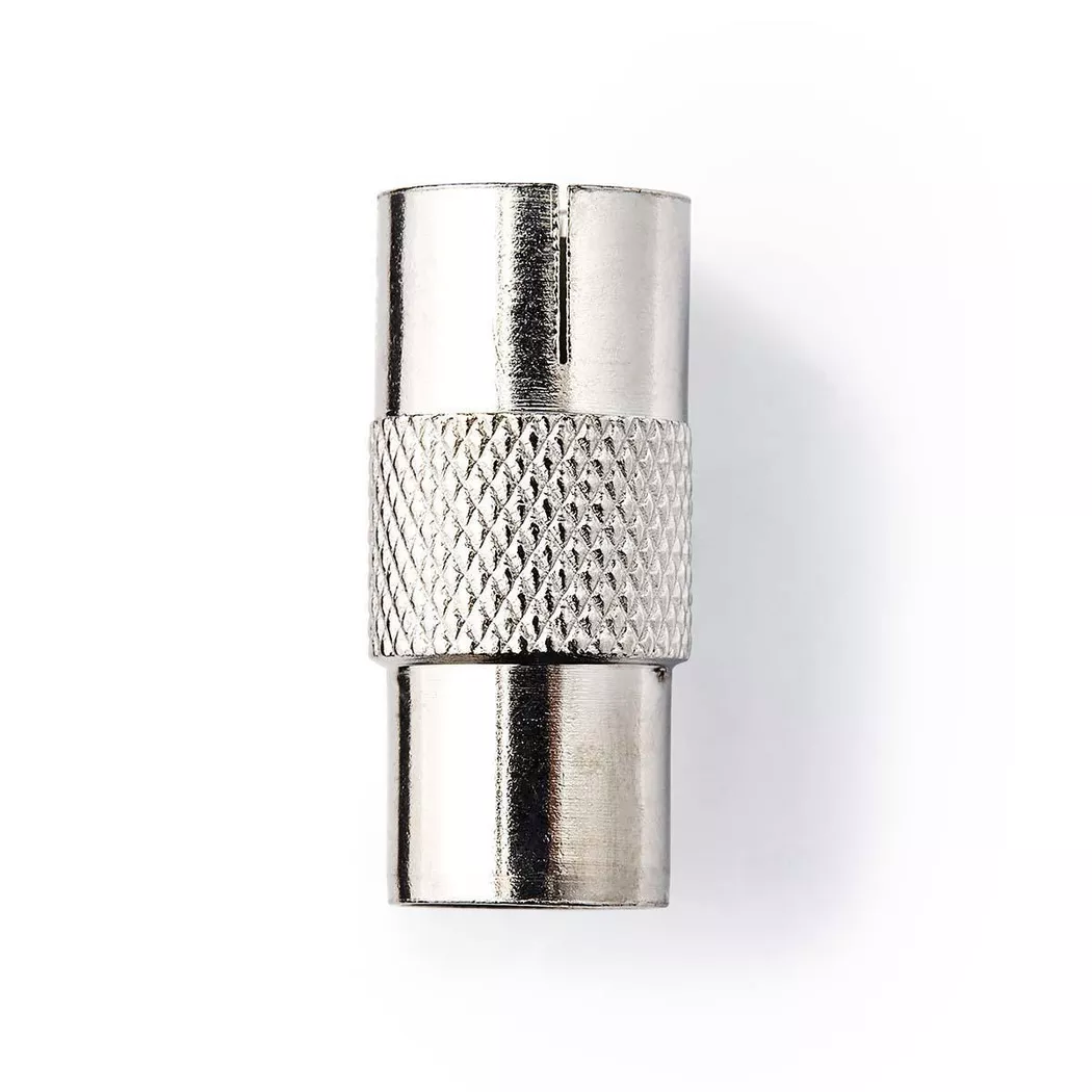 Nedis - Satelliten- & Antennenadapter | IEC (Koax) Stecker | IEC (Koax) Buchse | Vernickelt | 75 Ohm | Gerade | Metall | Silber | 1 St. | Blister, One Size