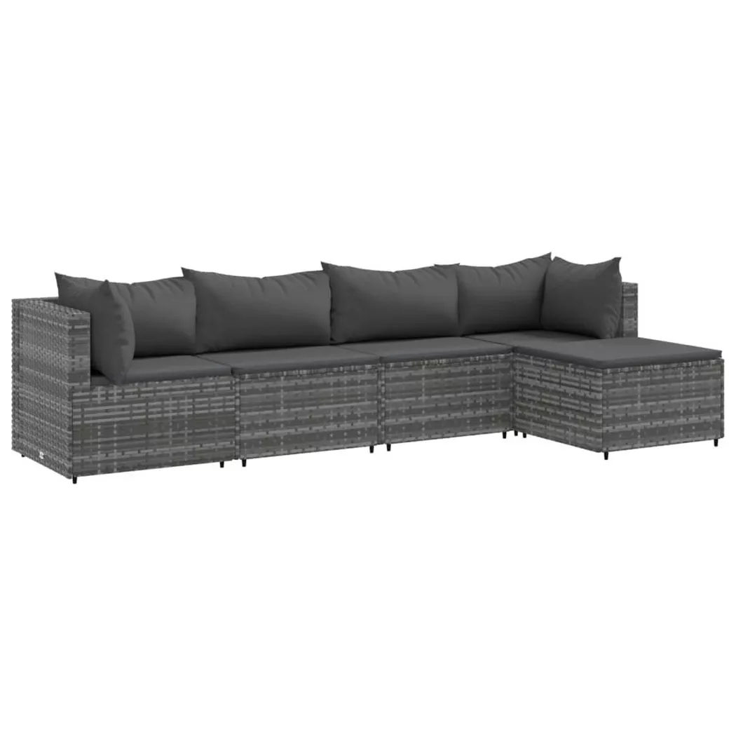 VidaXL - Garten lounge set poly-rattan, One Size, Grau