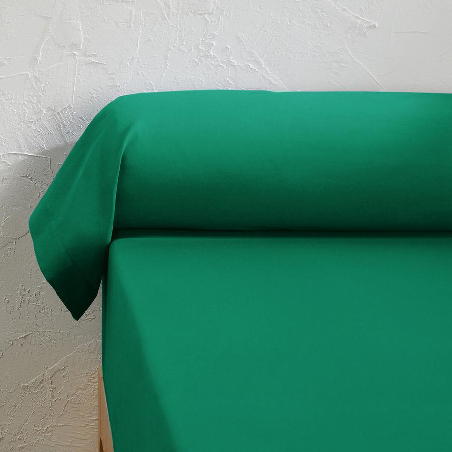 Taie de traversin unie en coton lavé