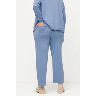 Ulla Popken  Pantalon Rose, jambe large, ceinture élastique, coton bio 