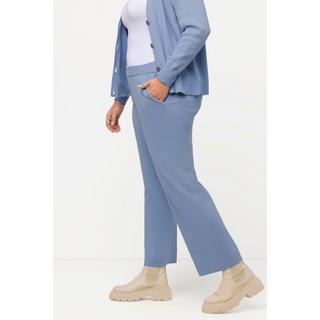 Ulla Popken  Pantalon Rose, jambe large, ceinture élastique, coton bio 