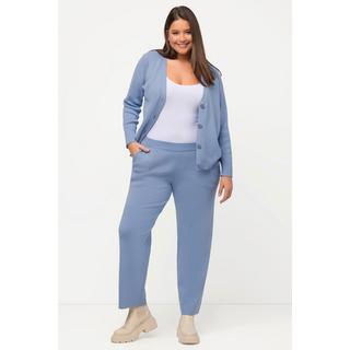 Ulla Popken  Pantalon Rose, jambe large, ceinture élastique, coton bio 