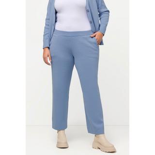 Ulla Popken  Pantalon Rose, jambe large, ceinture élastique, coton bio 