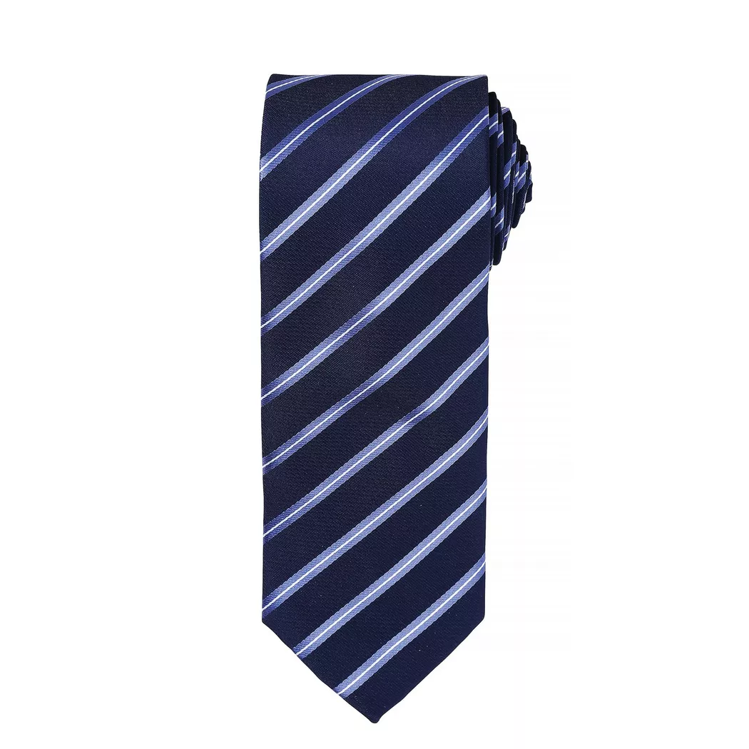 PREMIER - Sport Krawatte mit Streifen Muster, für Herren, Marine, One Size