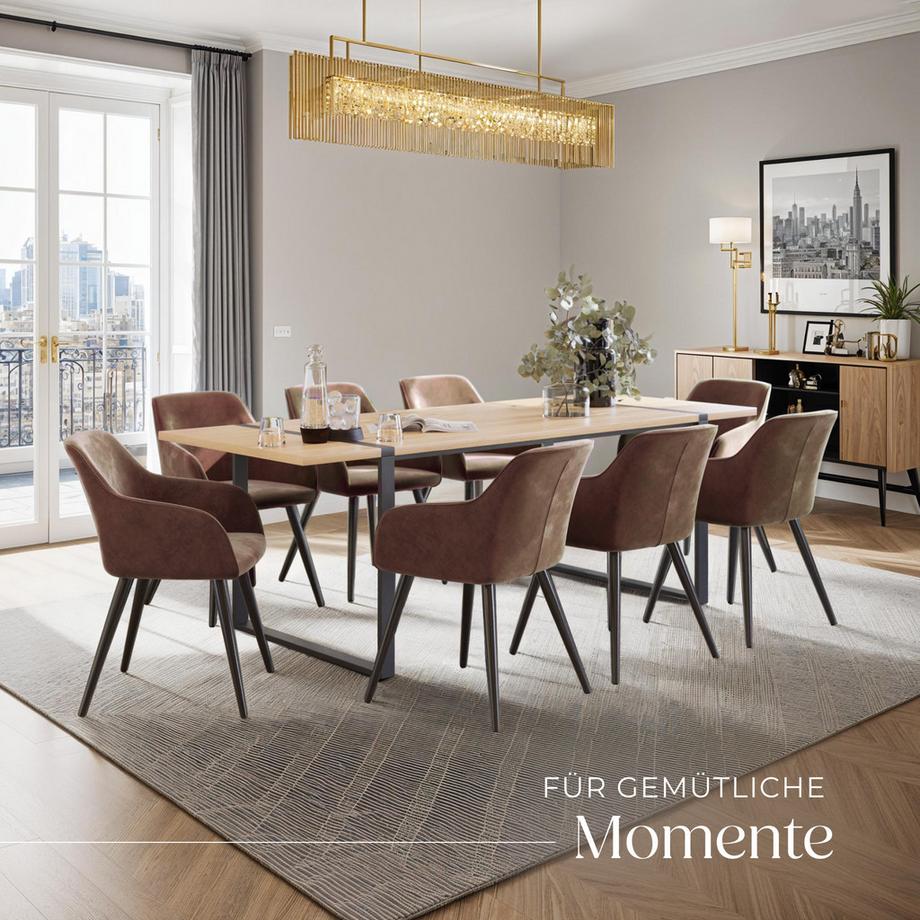 Tectake Chaise style scandinave MARILYN rembourrée aspect velours  