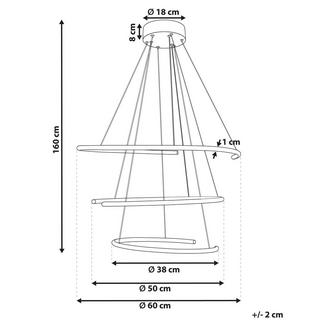 Beliani Lampe suspension en Aluminium Moderne MAYU  