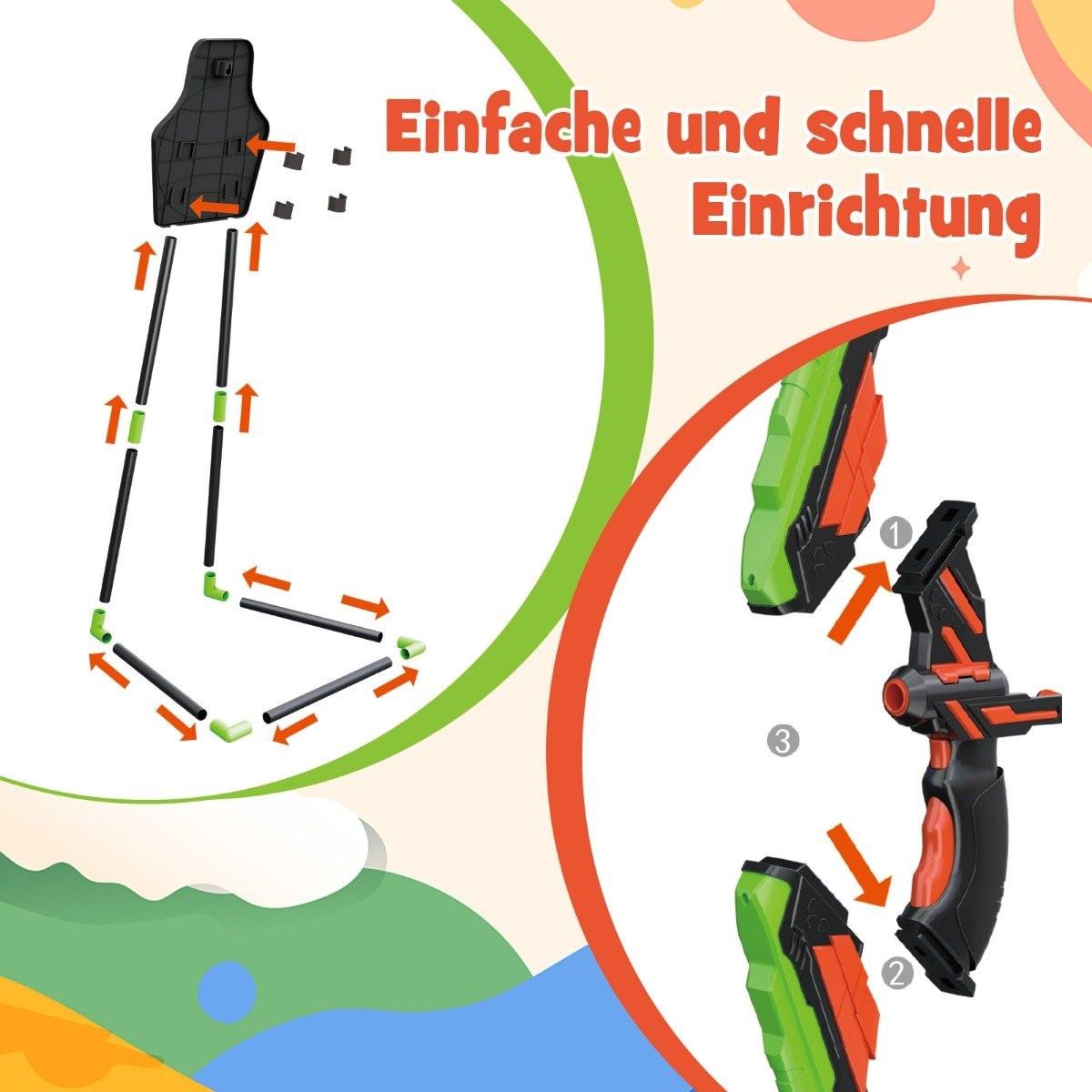 Northix  Ensemble de 2 arcs et flèches pour enfants, ensemble de jouets de tir à l'arc éclairés par LED 