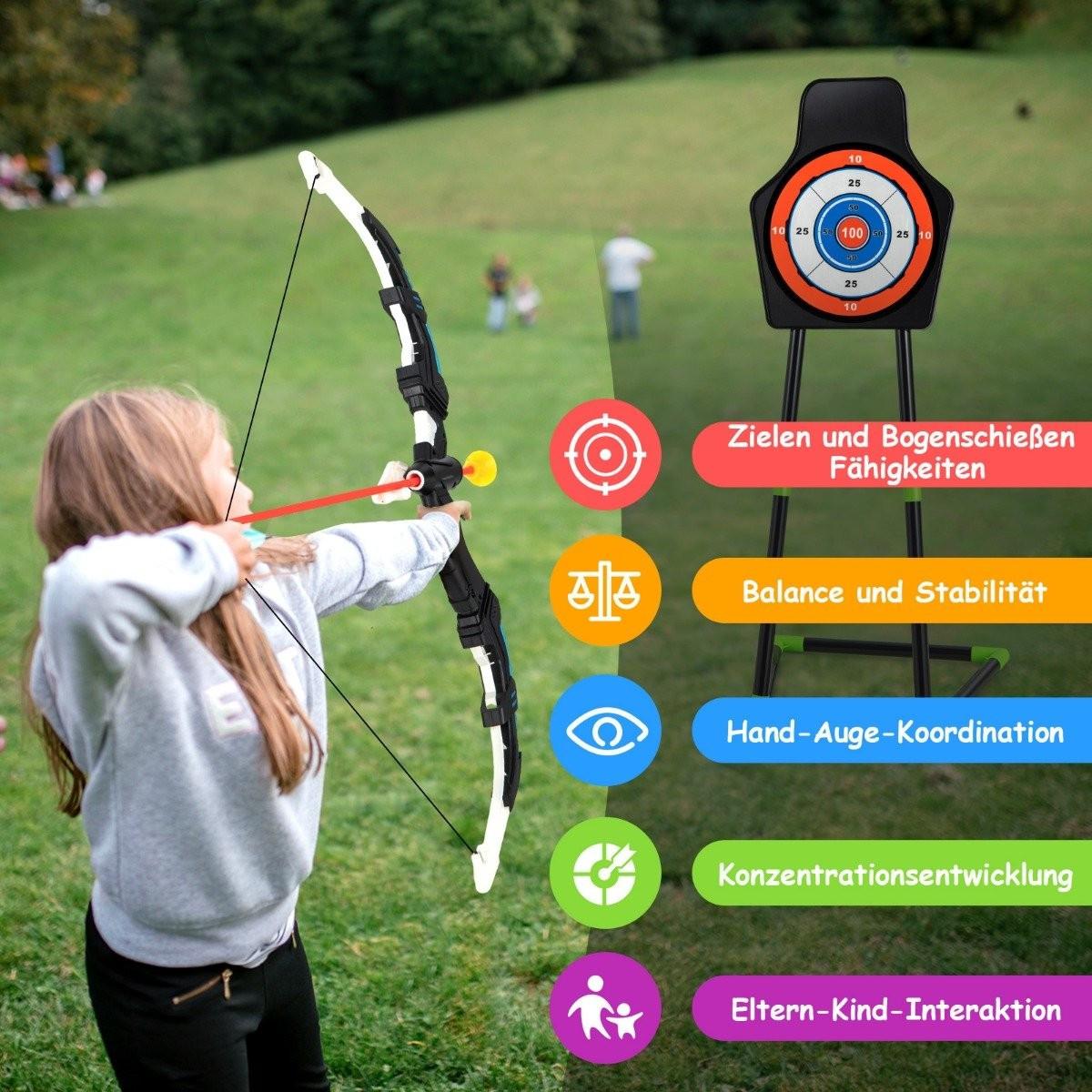 Northix  Ensemble de 2 arcs et flèches pour enfants, ensemble de jouets de tir à l'arc éclairés par LED 