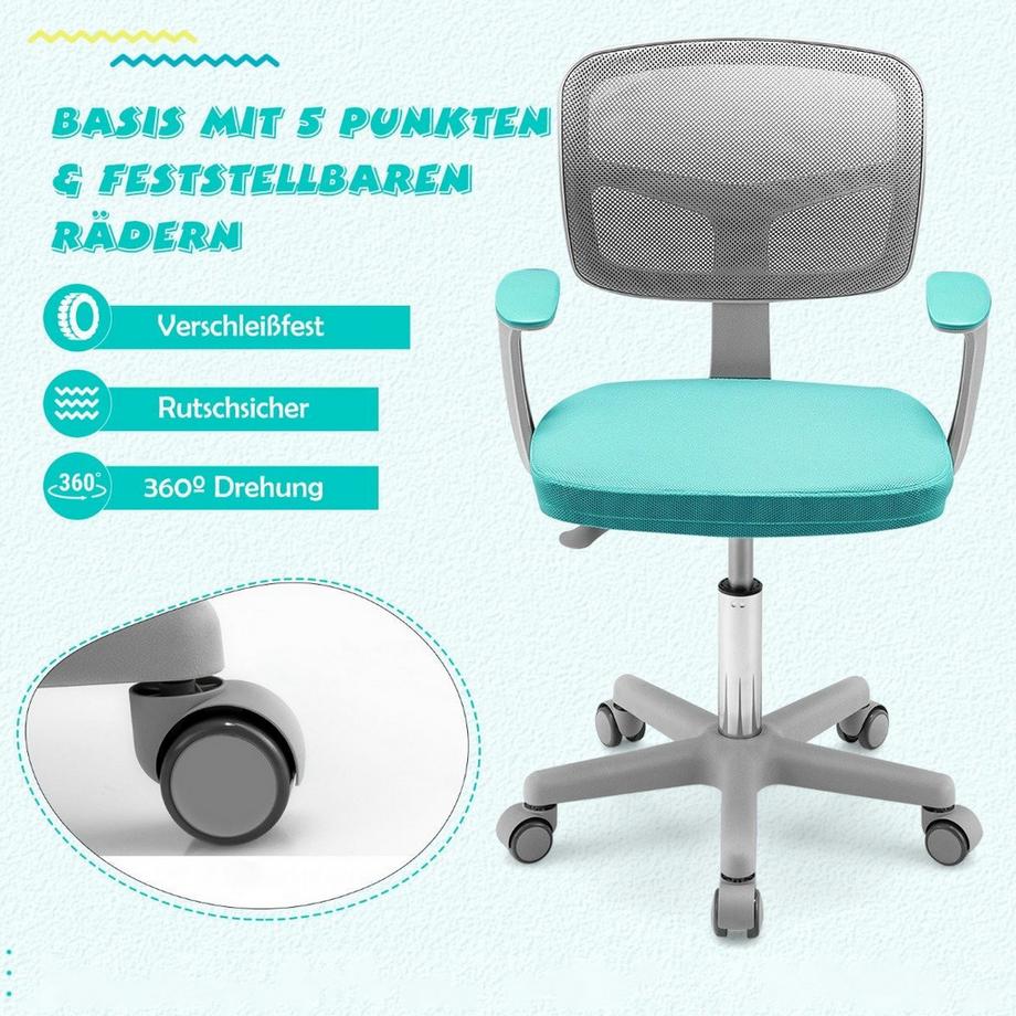 Northix Kinder-Schreibtischstuhl Kinder-Computerstuhl mit Einstellbarer Höhe  