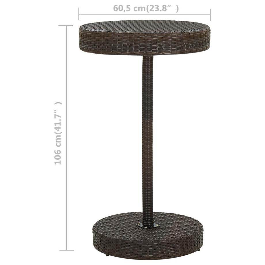 VidaXL Table de jardin rotin synthétique  