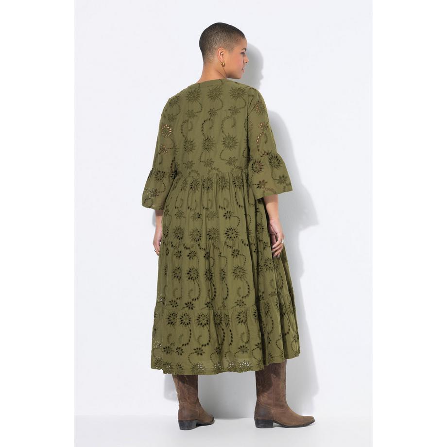 Studio Untold Robe maxi Broderie Anglaise Volants Manches 3/4  