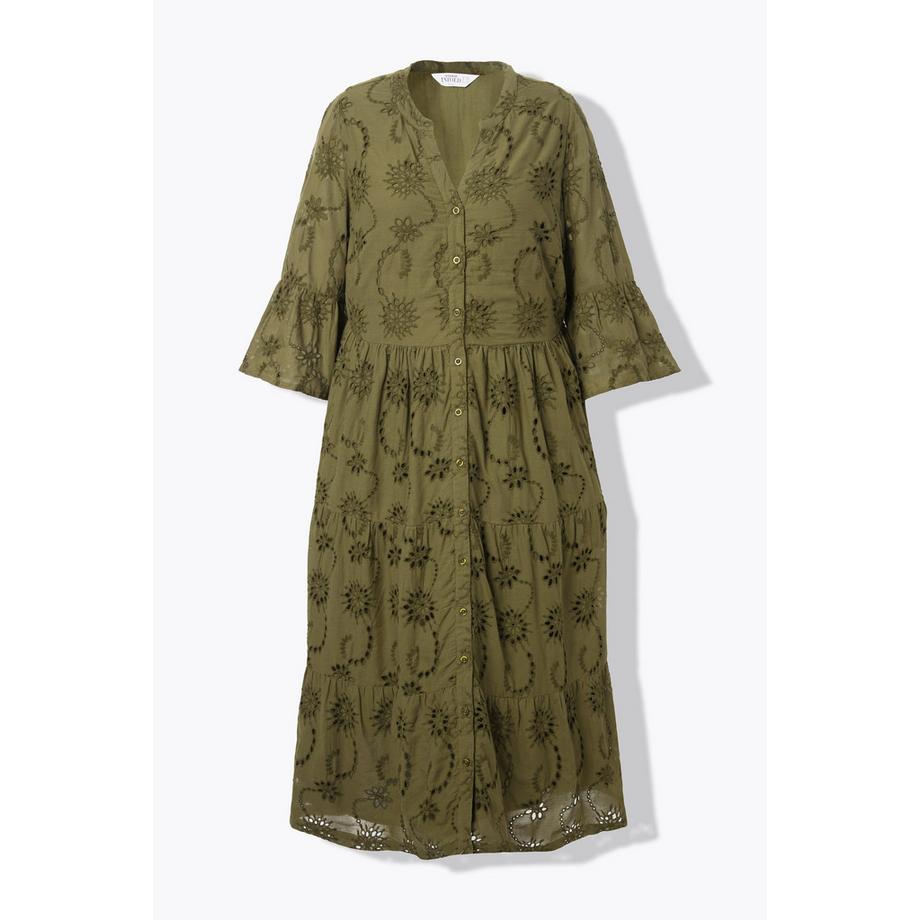 Studio Untold Robe maxi Broderie Anglaise Volants Manches 3/4  