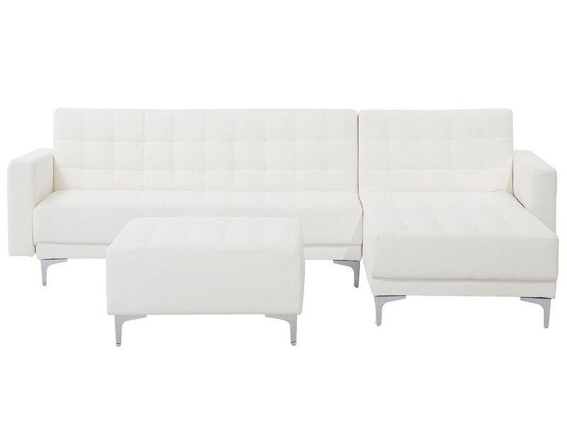 Beliani Sofa mit Ottomane aus Kunstleder Modern ABERDEEN  