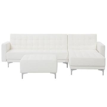 Canapé avec pouf en Cuir PU Moderne ABERDEEN